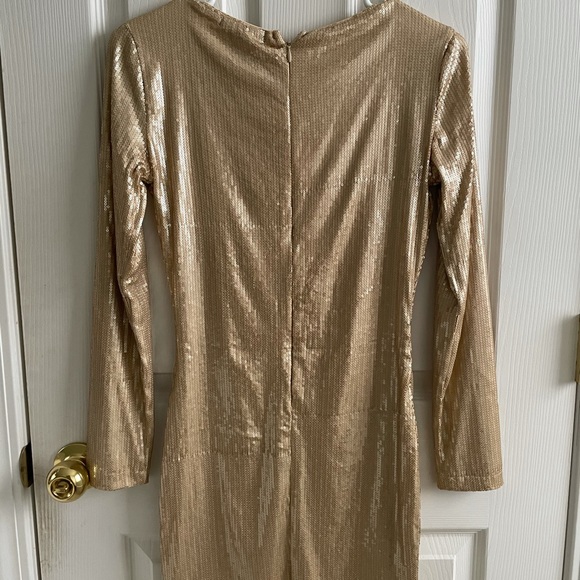 LS Gold Sequin Dress - Picture 3 of 3